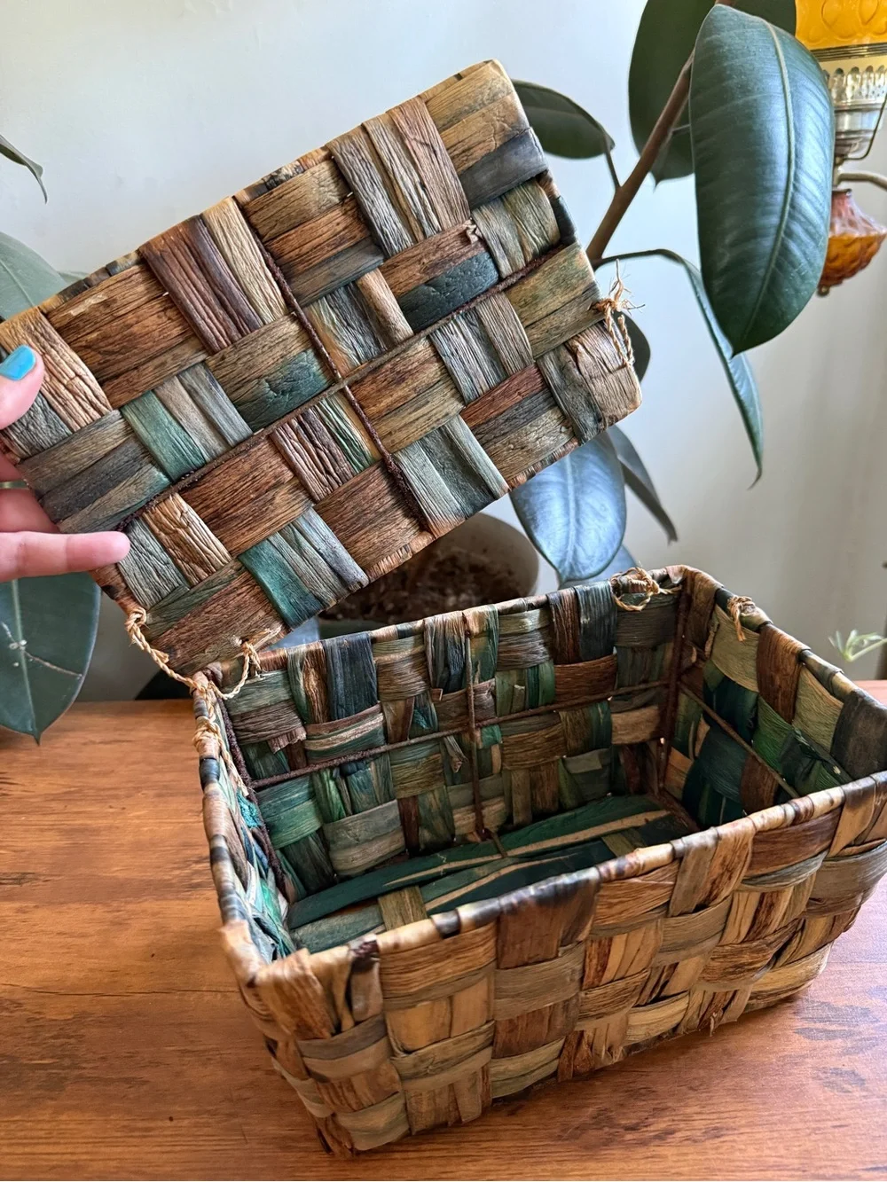 Woven Natural Brown Trinket Box - Home Accents